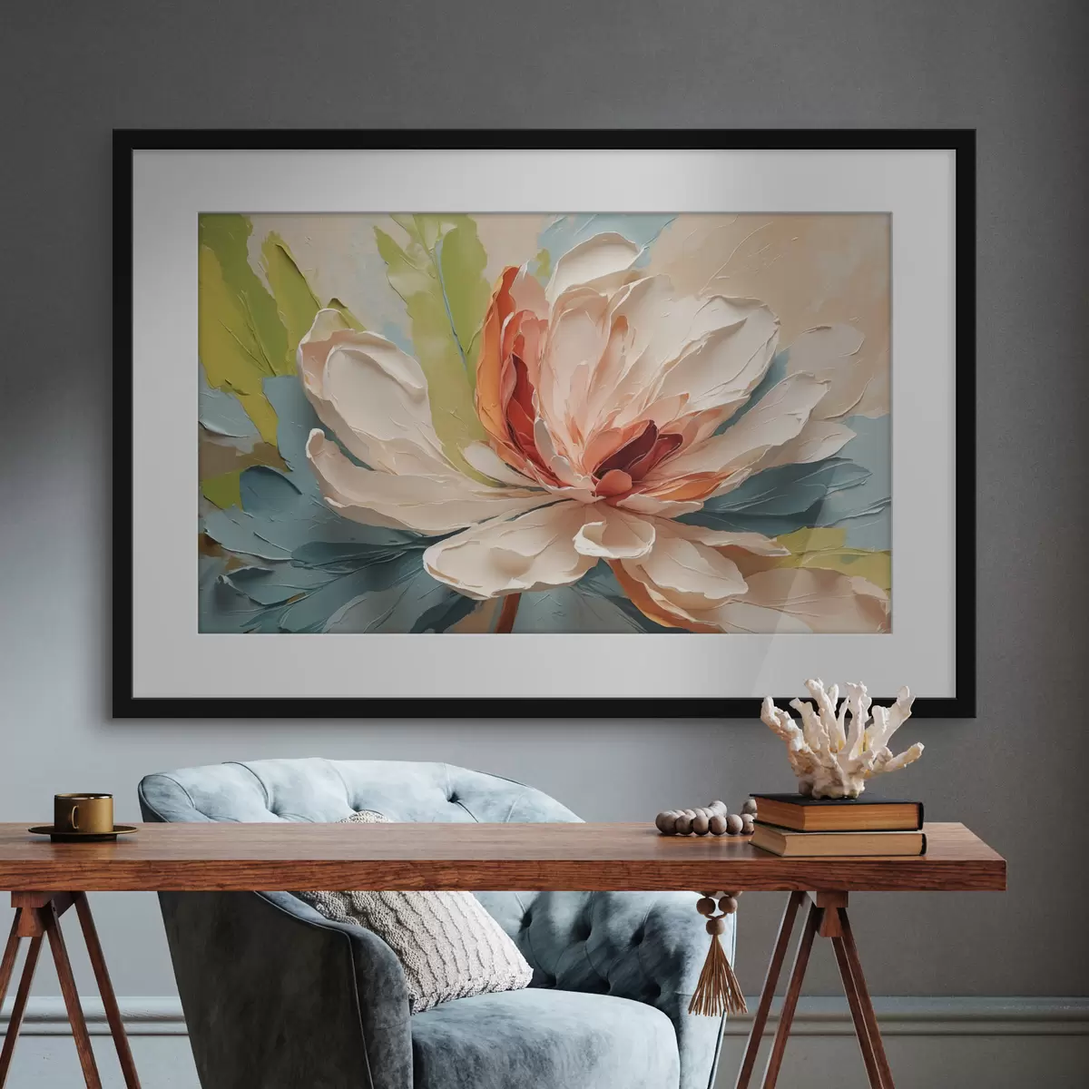 Poster Fiore astratto in olio f40856