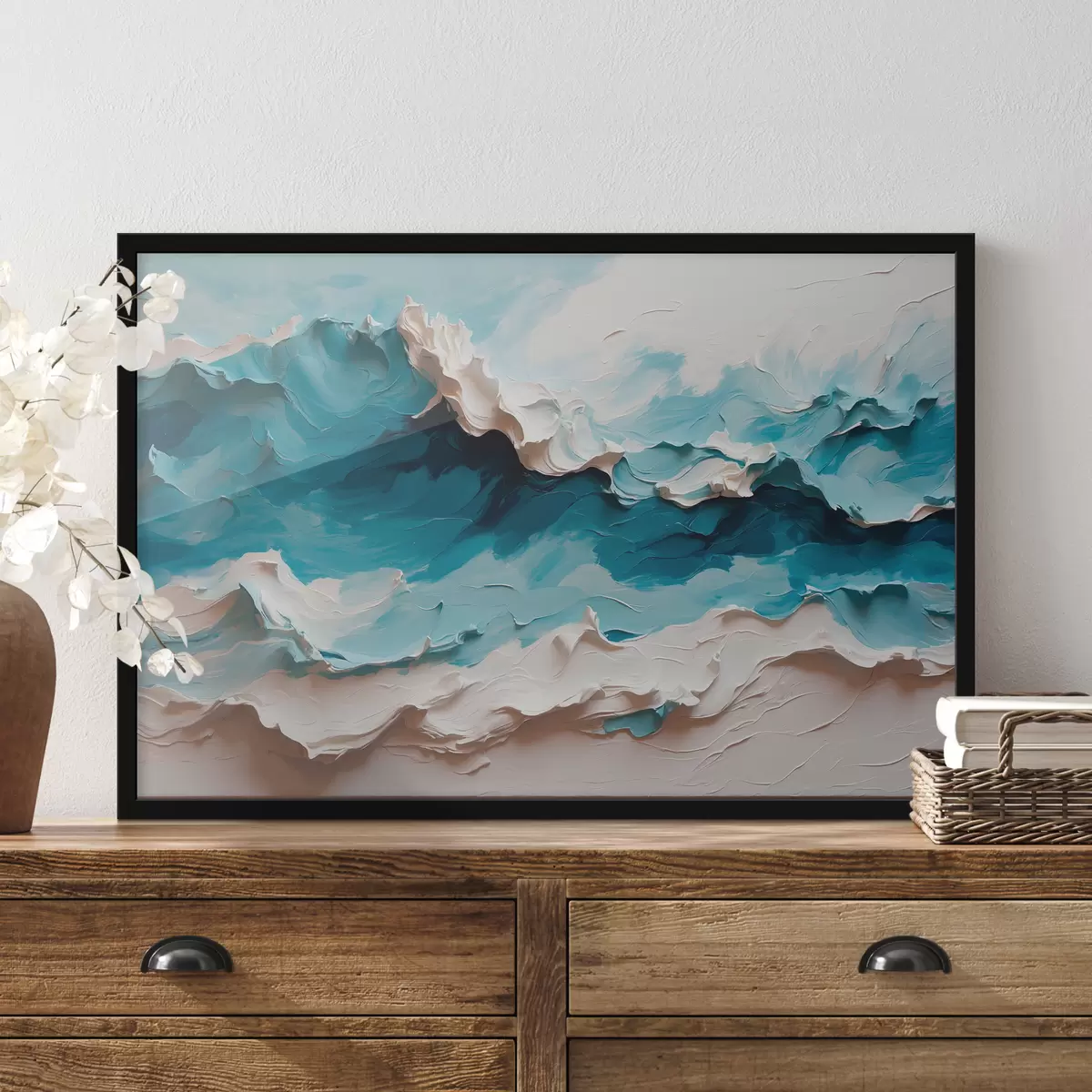 Poster Onda astratta e schiuma del mare f40859