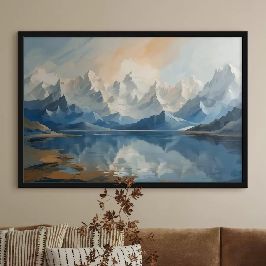 carta da parati Lago e montagne innevate nr. f40861