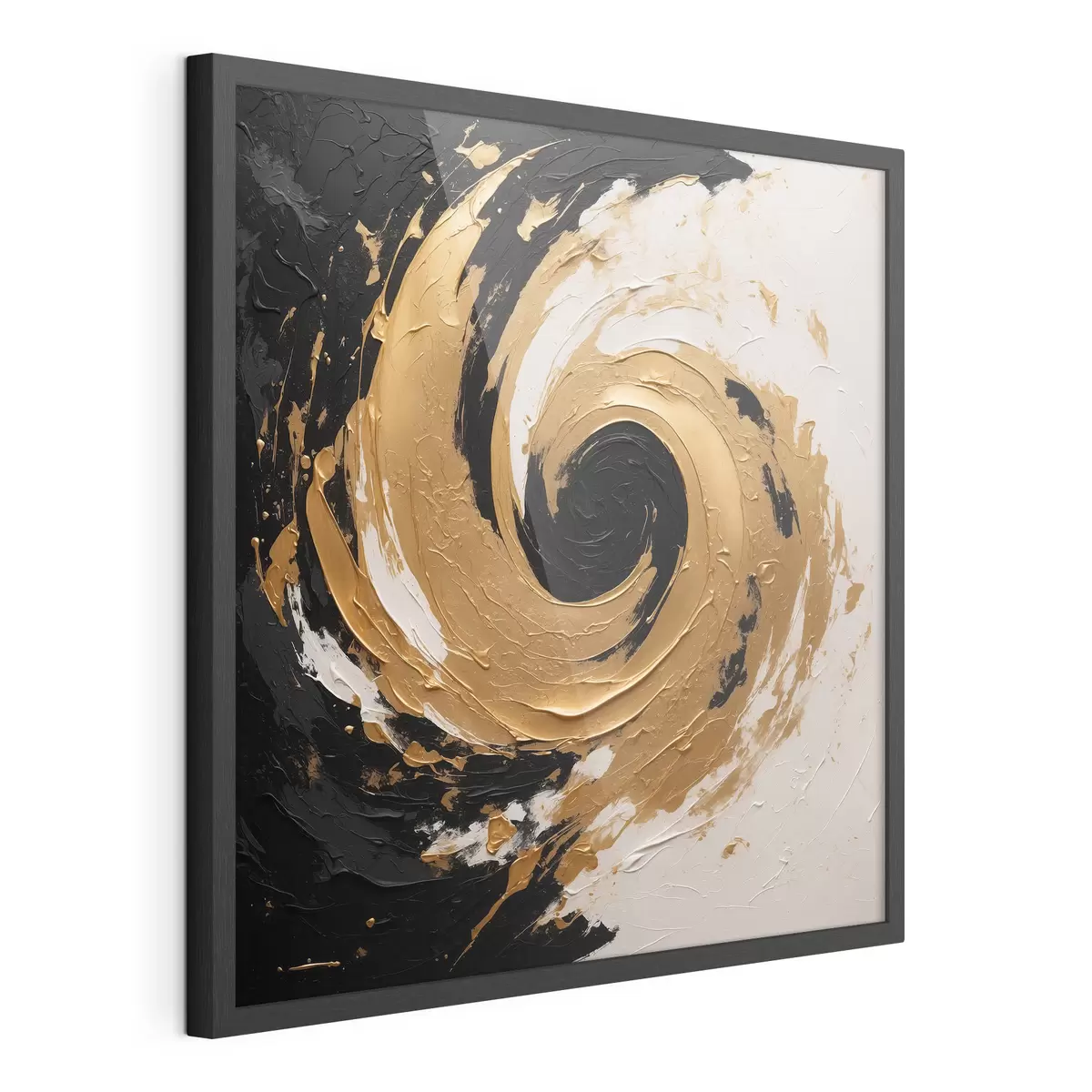 Poster Pittura ad olio astratta con vortice nero f40864