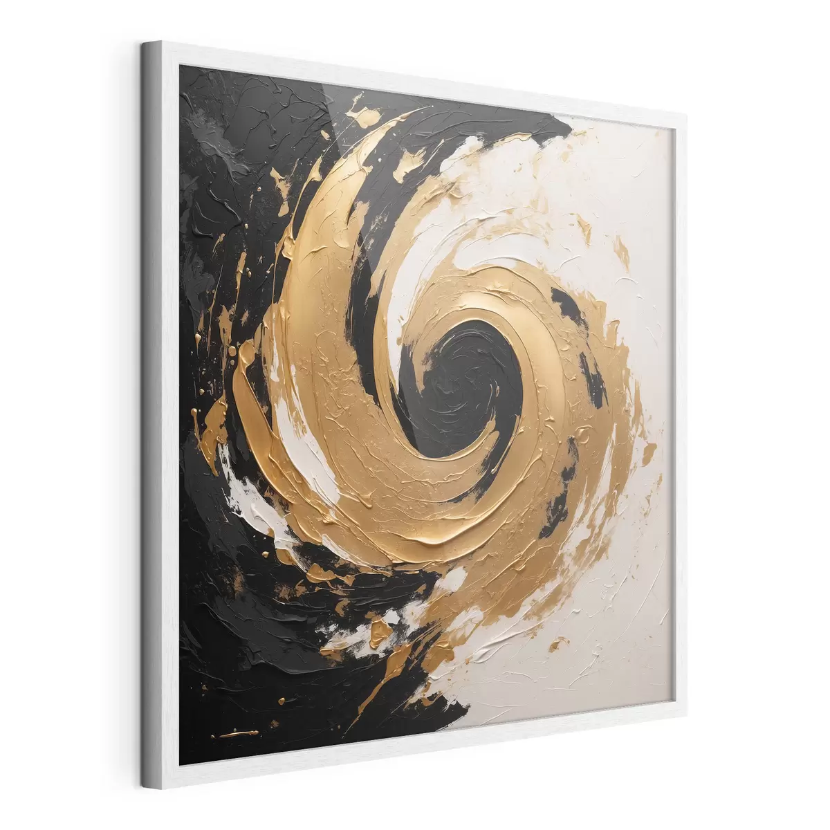 Poster Pittura ad olio astratta con vortice nero f40864