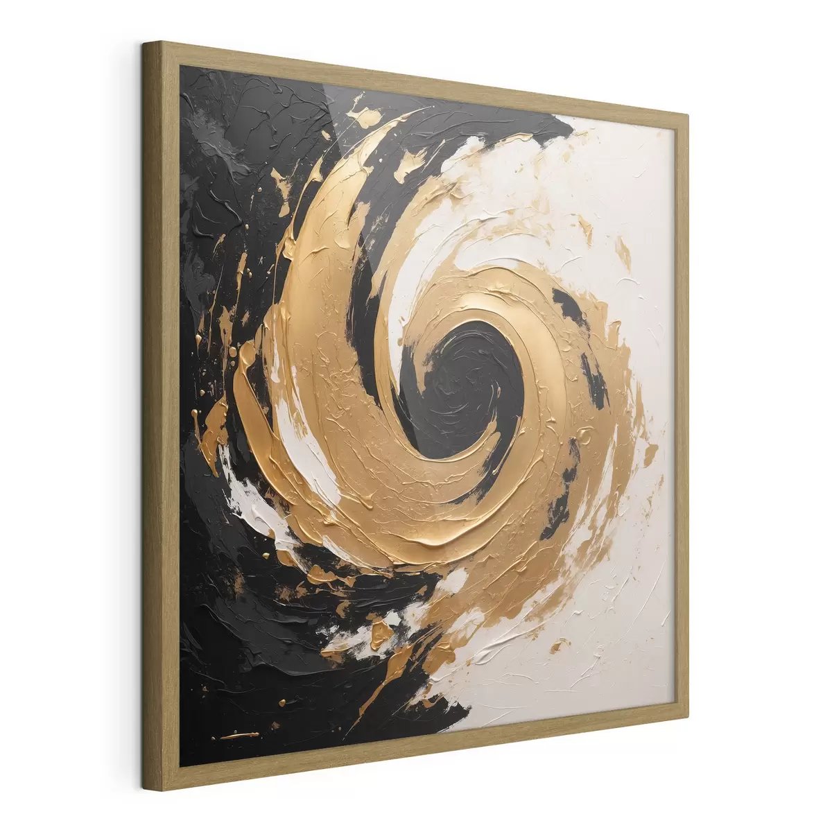 Poster Pittura ad olio astratta con vortice nero f40864