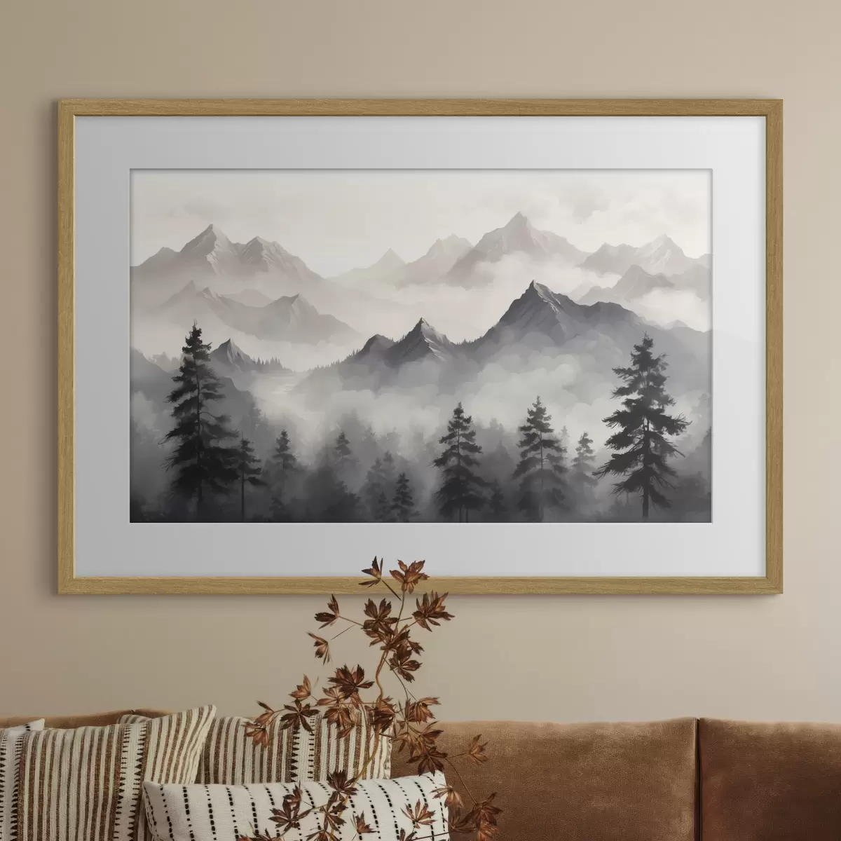 Poster Pini nella nebbia dei monti f40866