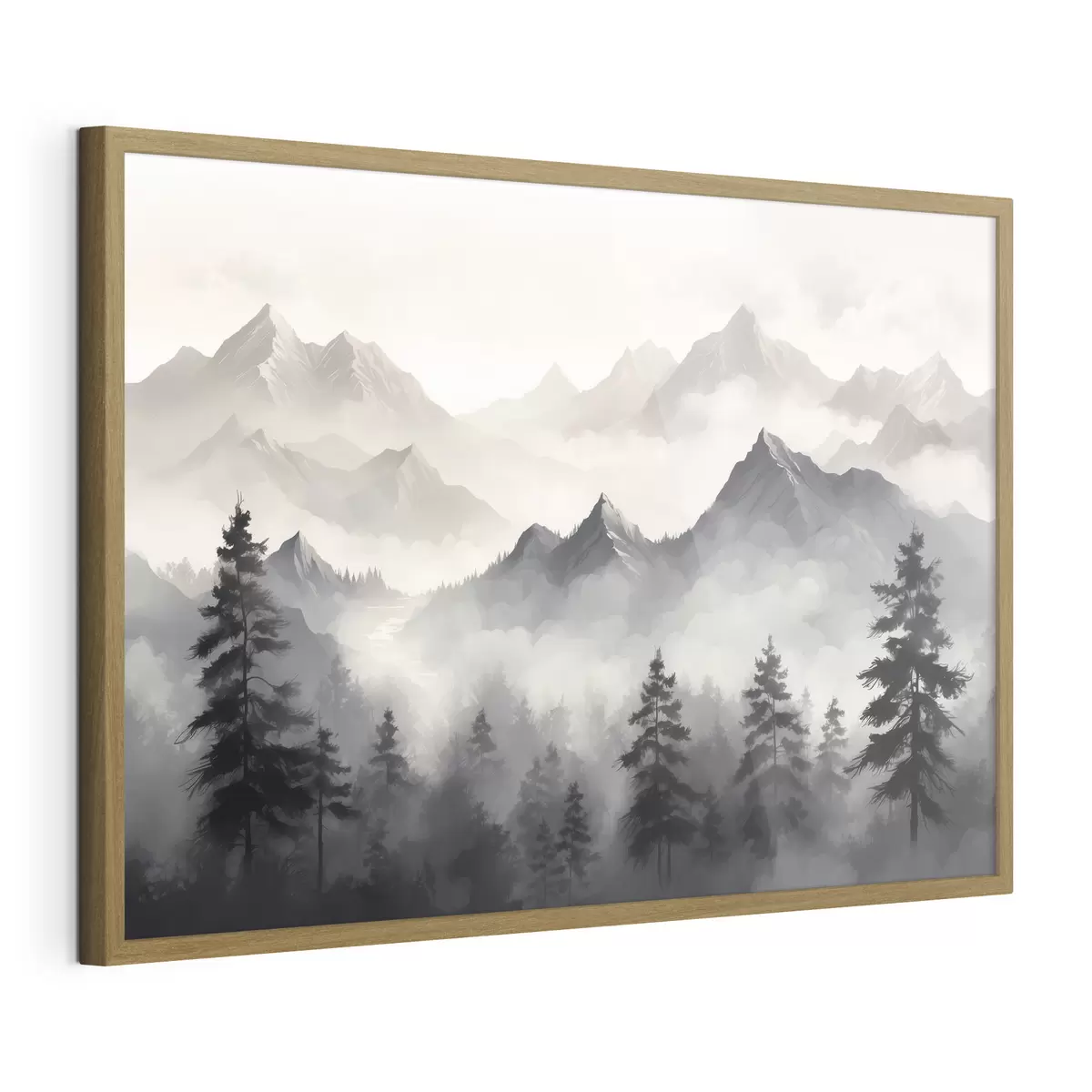 Poster Pini nella nebbia dei monti f40866
