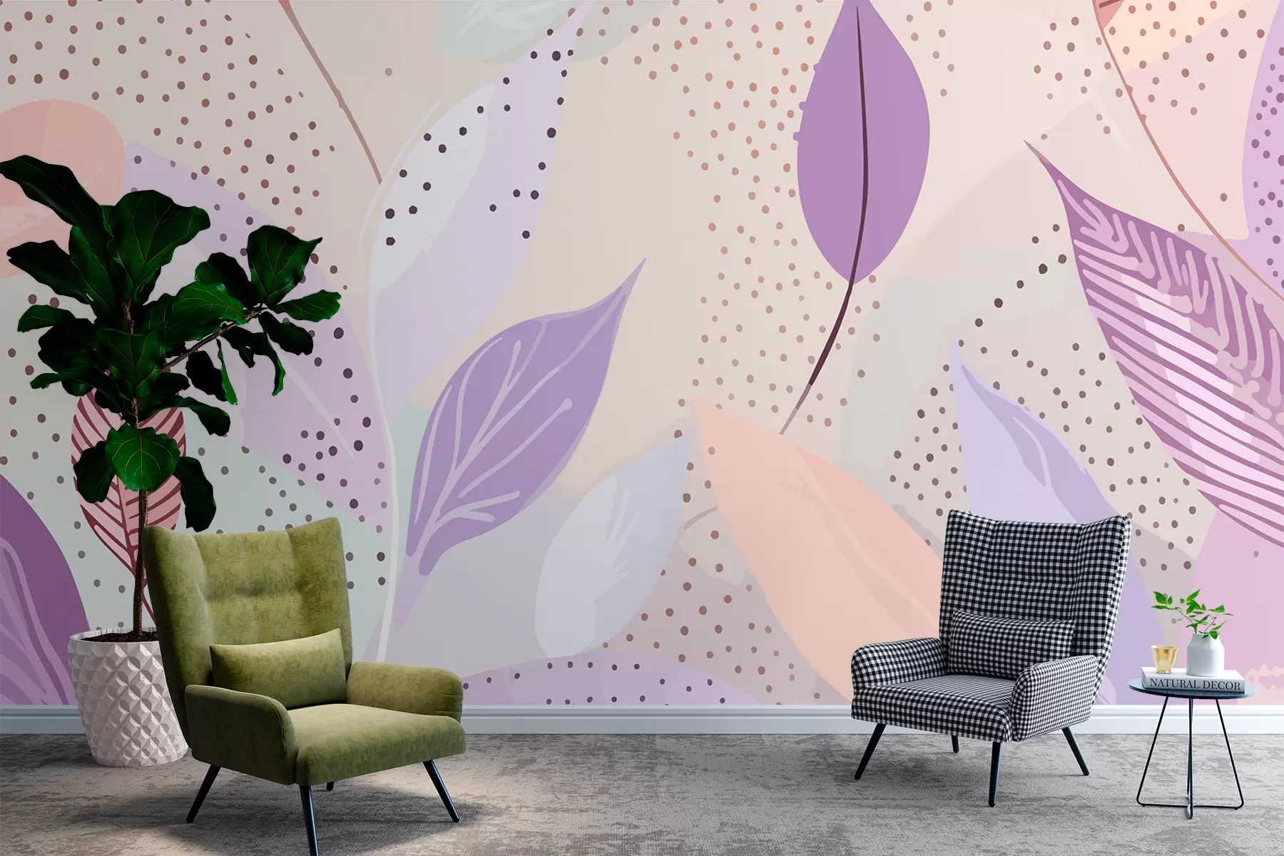 Carta da parati Moderno Foglie delicate n. w01739