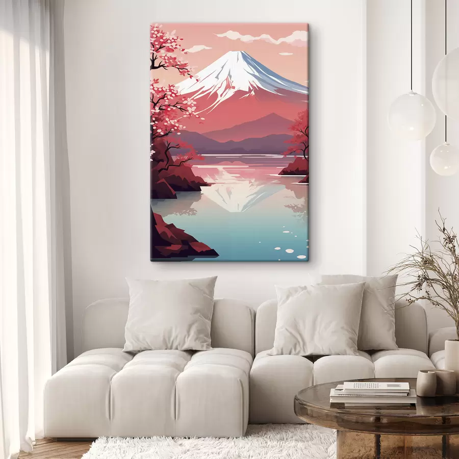 carta da parati Monte Fuji, lago, ciliegi, Giappone nr. s40955