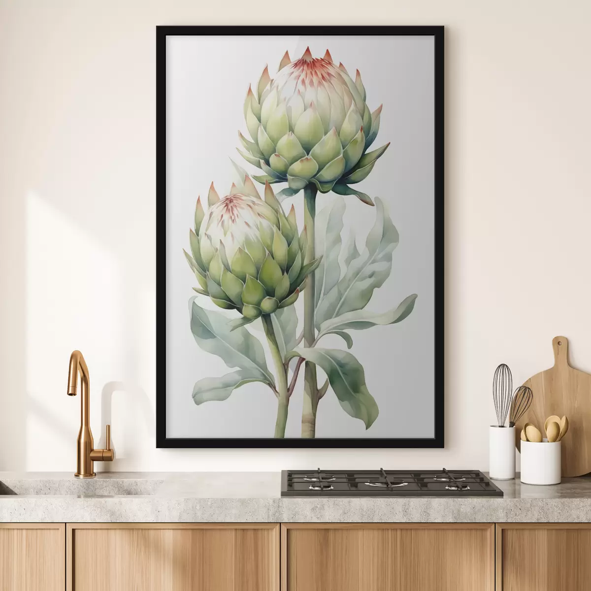 Poster Ramo di carciofo acquerello f41008