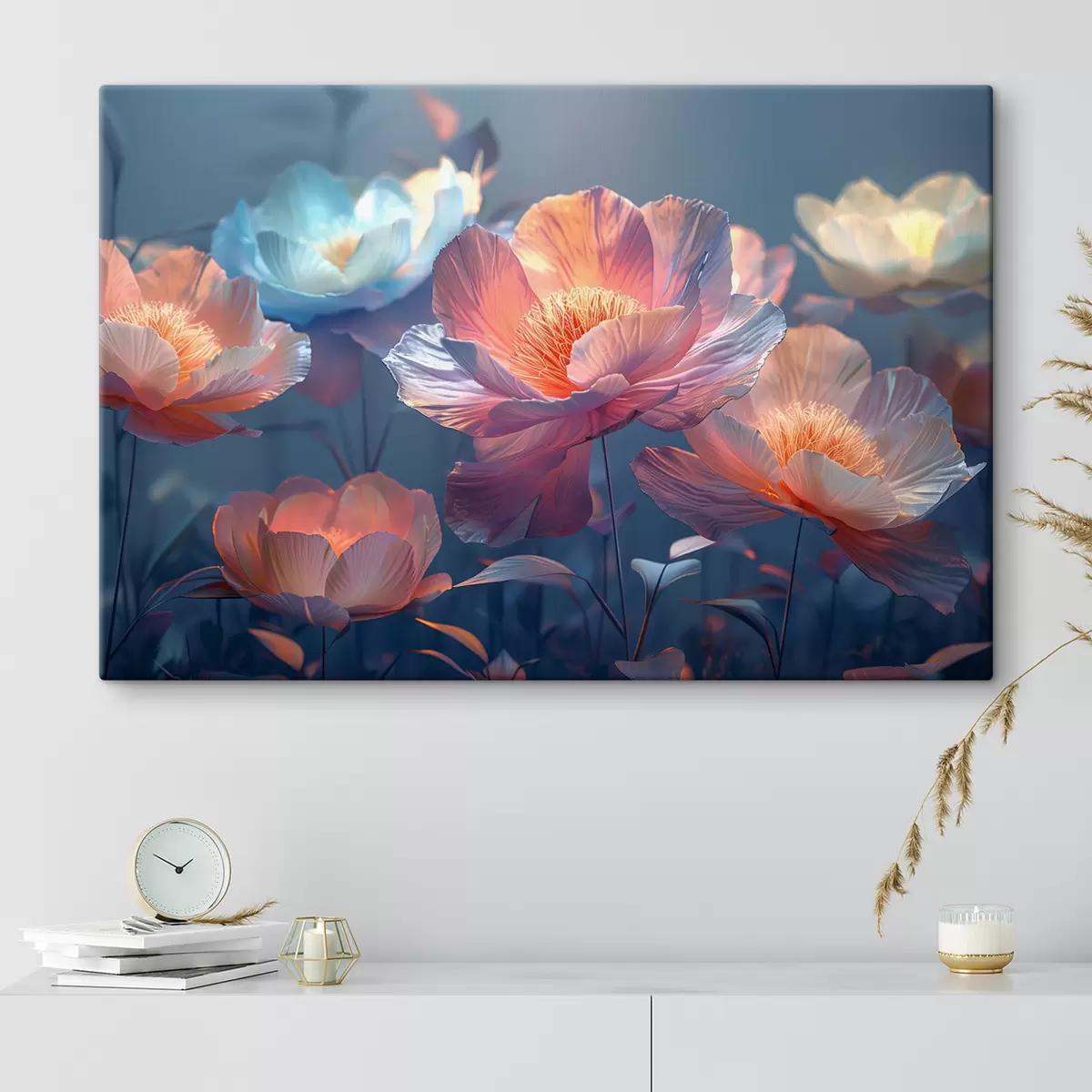 carta da parati Papaveri magici con una sfumatura blu  nr. s40958