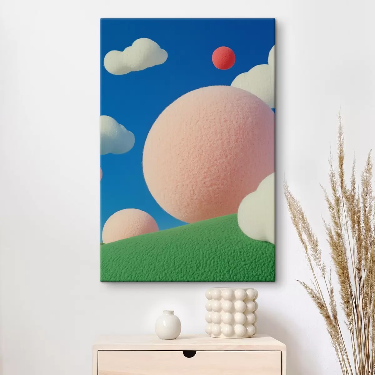 carta da parati Astrazione colorata in feltro con palloncini e nuvole nr. s40971