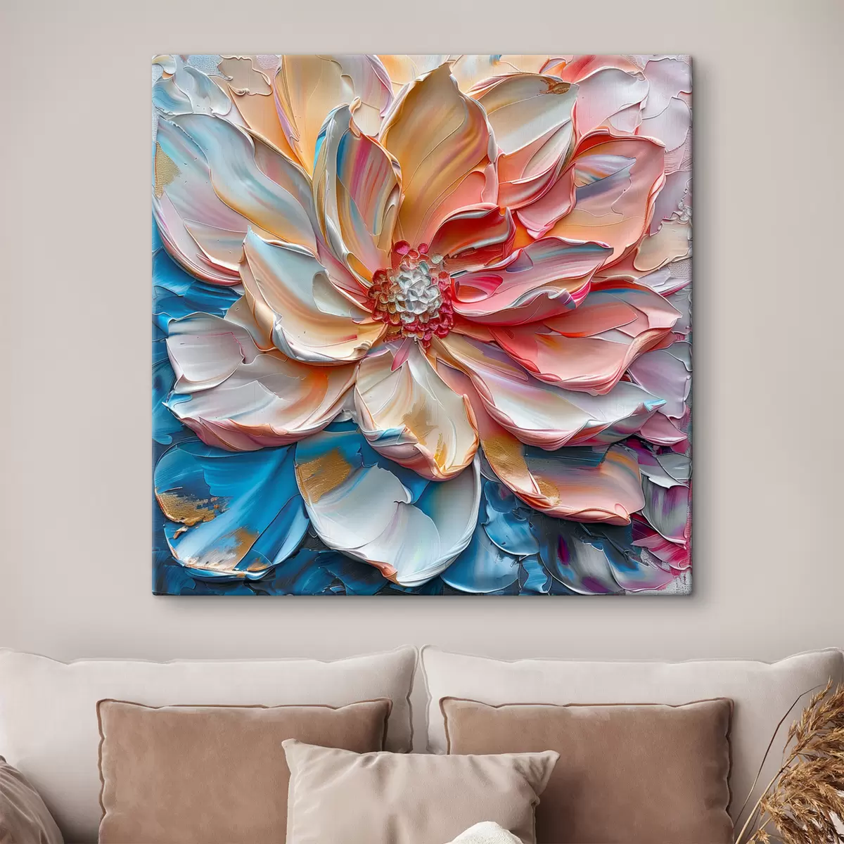 carta da parati Petali di fiori colorati con pennellate audaci nr. s41005