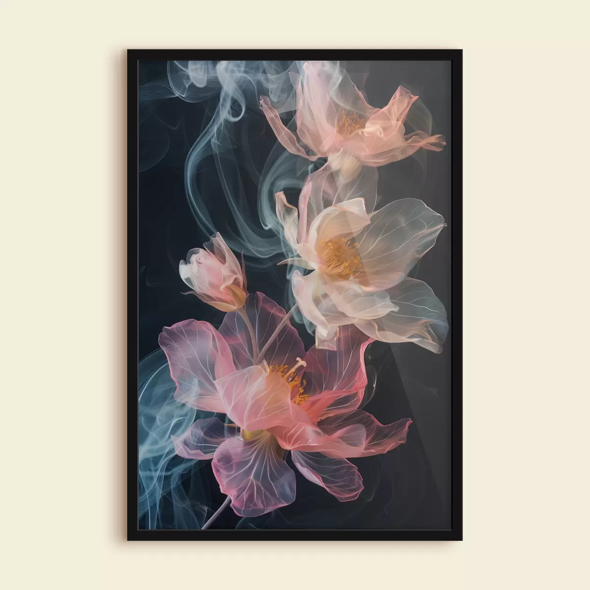 Poster Fiori delicati e ariosi circondati dal fumo f40967