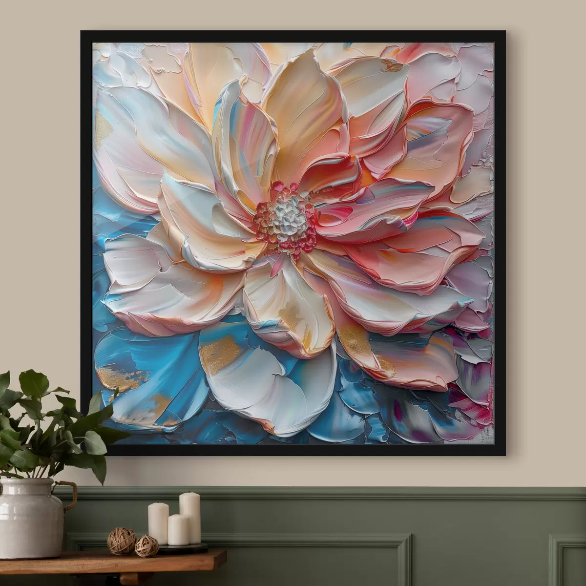 Poster Petali di fiori colorati con pennellate audaci f41005