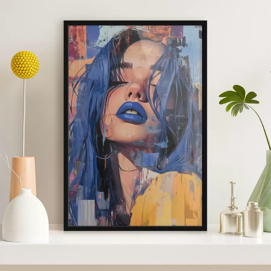 carta da parati Ragazza con labbra blu nr. f41157