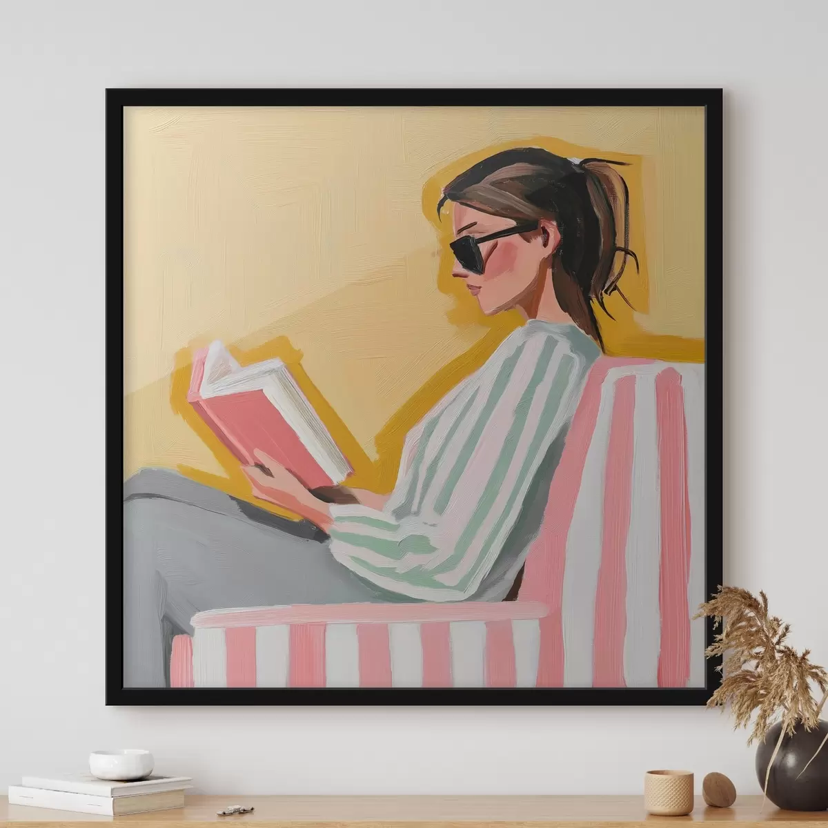 Poster La ragazza sta leggendo un libro f41162