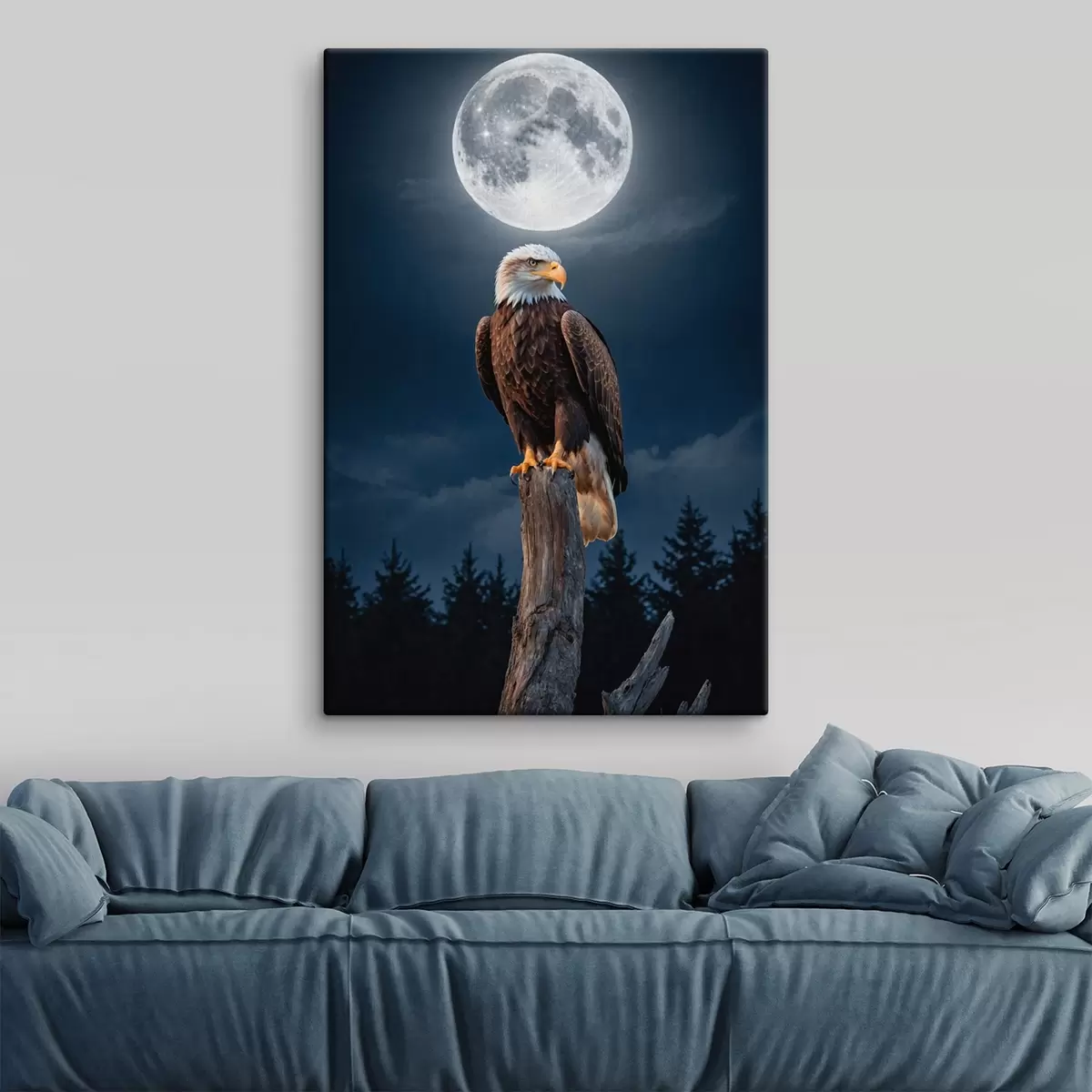 carta da parati Aquila su sfondo lunare nr. s41043