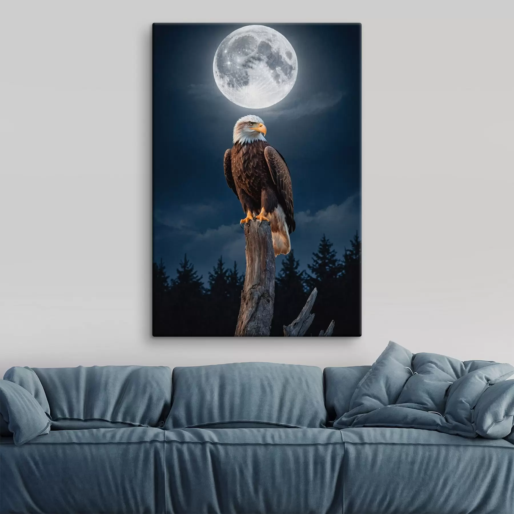 carta da parati Aquila su sfondo lunare nr. s41043