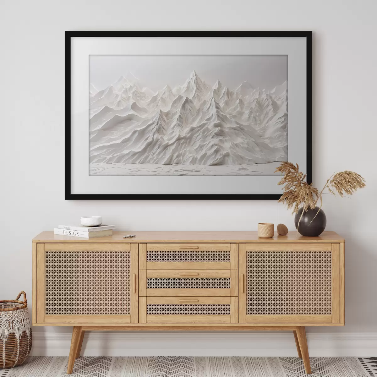 Poster Montagne bianche astratte f41037