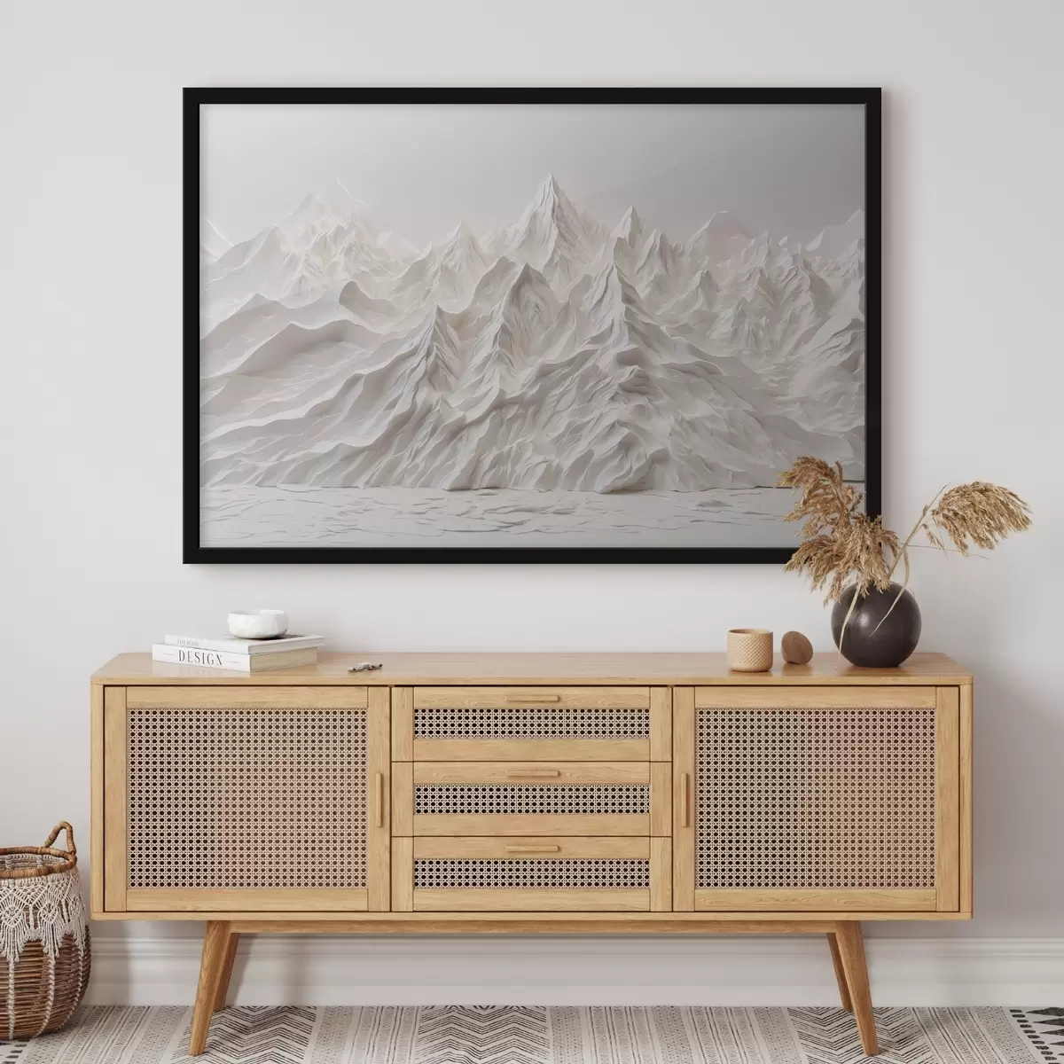 Poster Montagne bianche astratte f41037