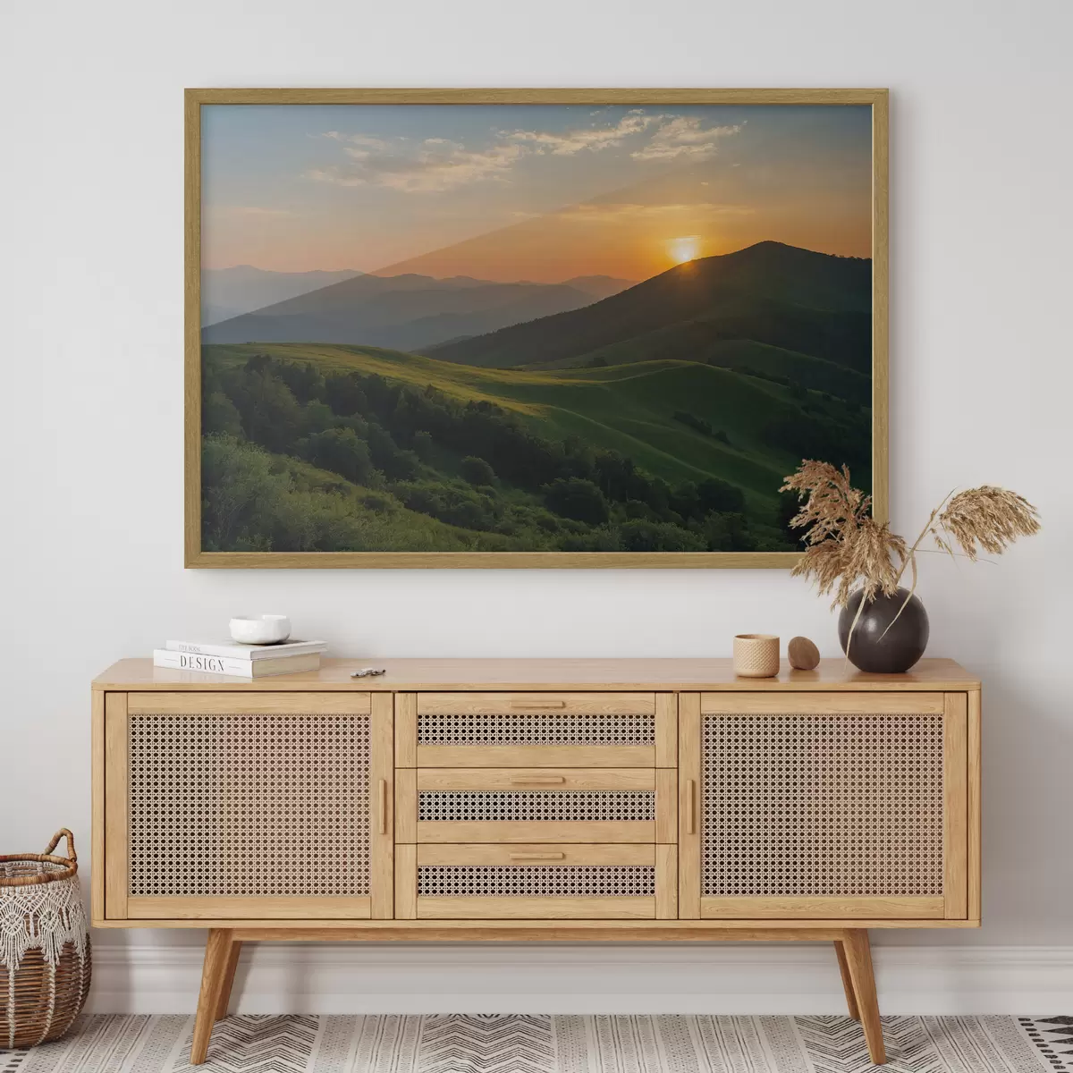 Poster Vista dalla montagna al tramonto f41045