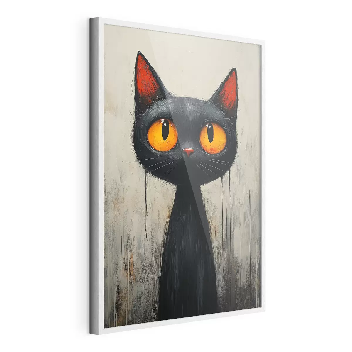 Poster Gatto nero acquerellato con occhi gialli f41120