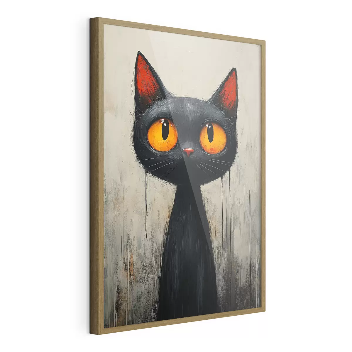 Poster Gatto nero acquerellato con occhi gialli f41120