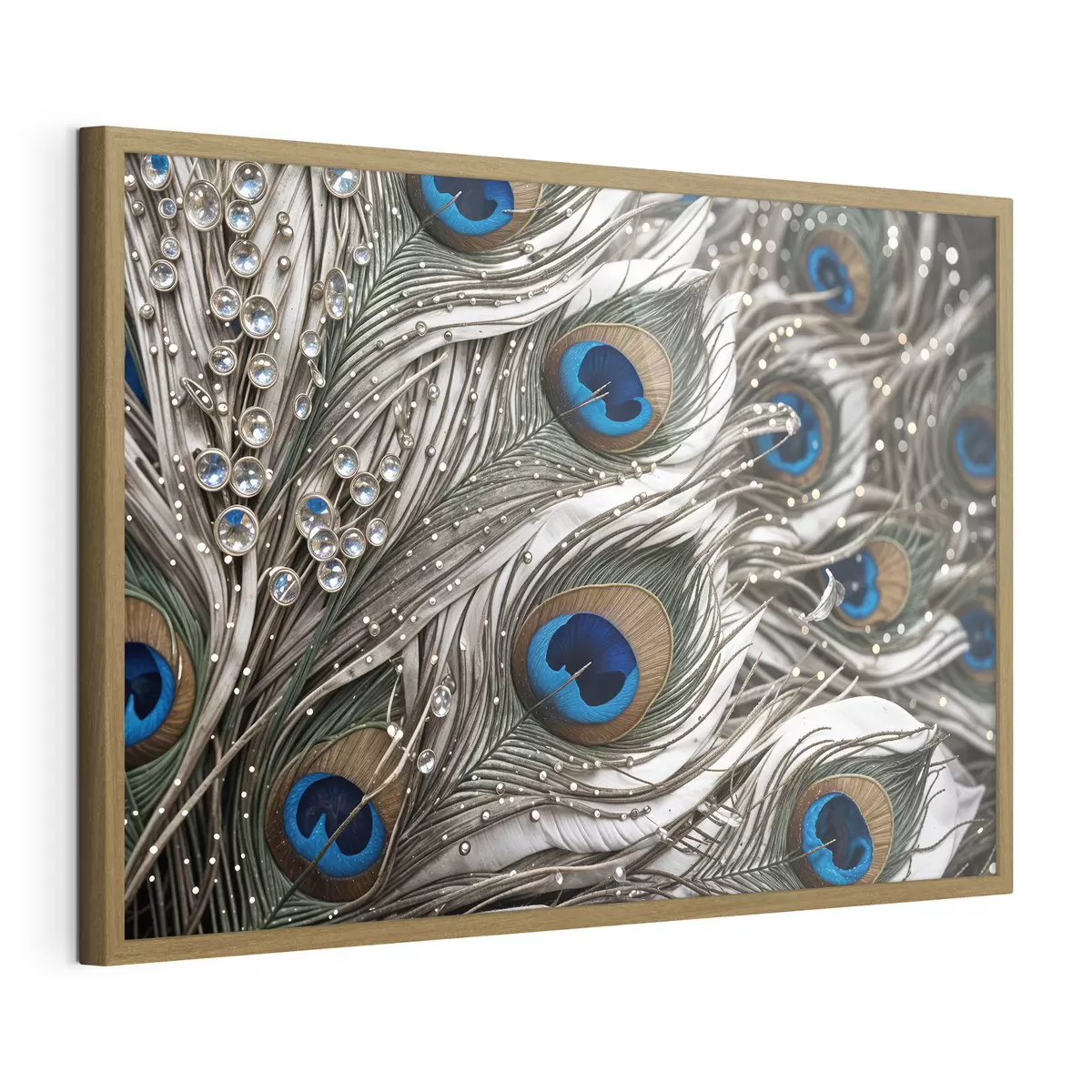 Poster Vibranti piume di pavone con motivi intricati e suggestivi disegni blu f41103