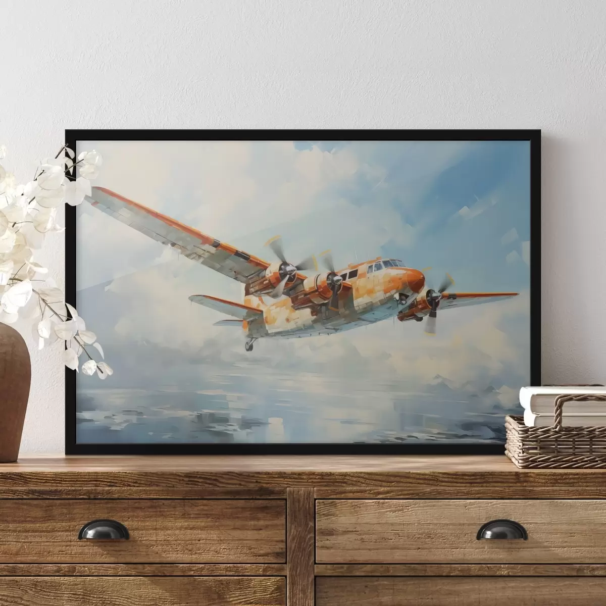 Poster L'aereo vola nel cielo f41239