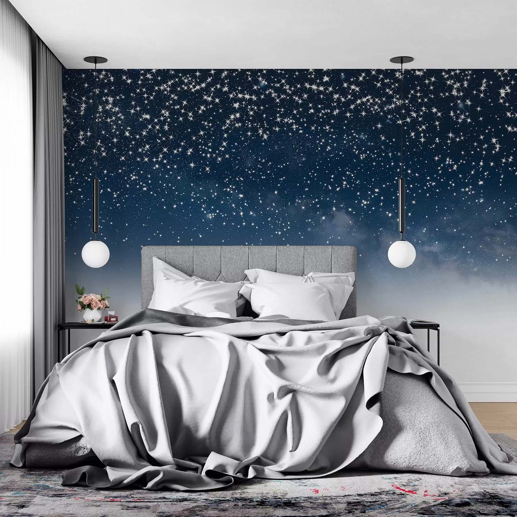 carta da parati Cielo notturno stellato, sfumatura morbida, cosmico, costellazioni nr. w01797v1