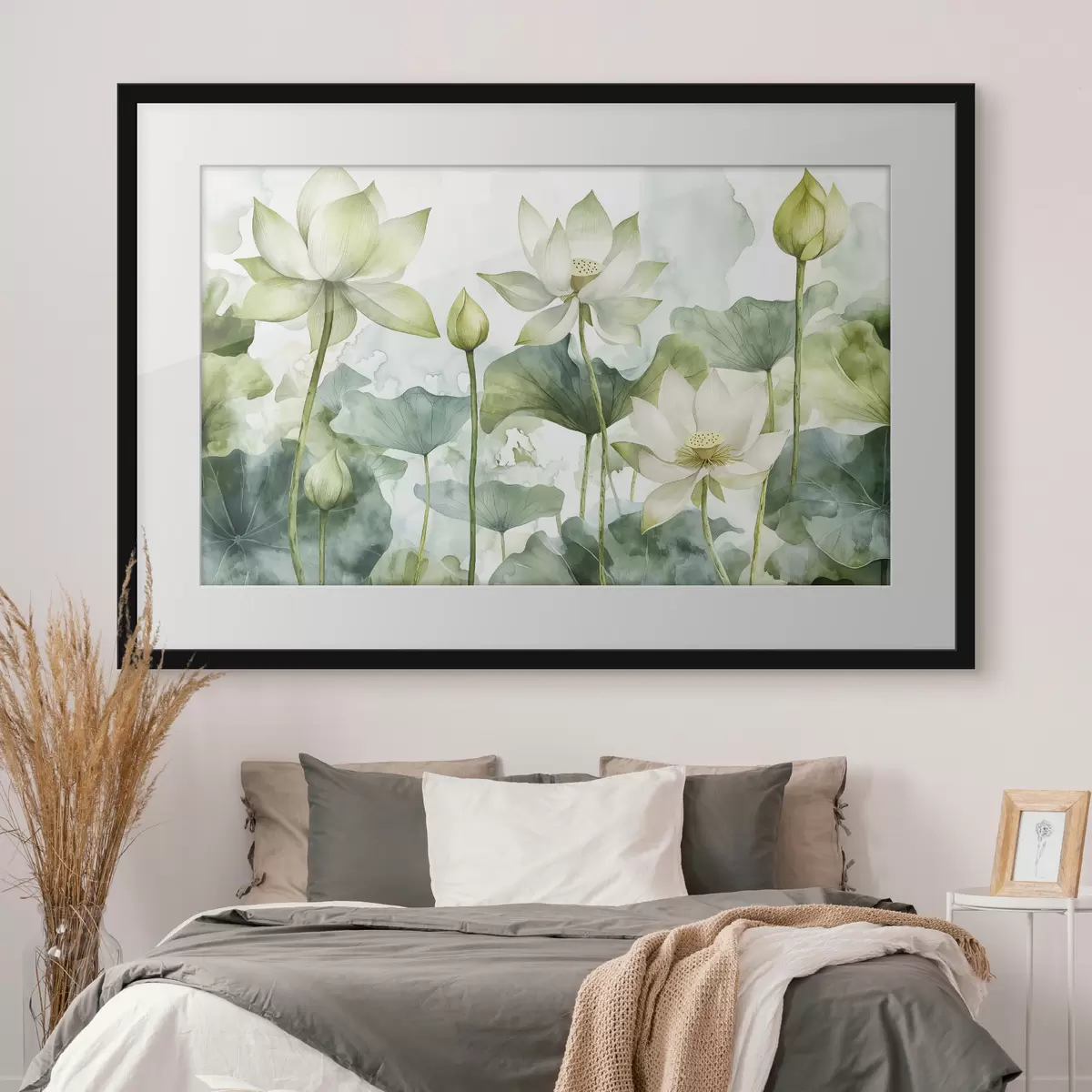 Poster Loti acquerellati, vegetazione lussureggiante f41226