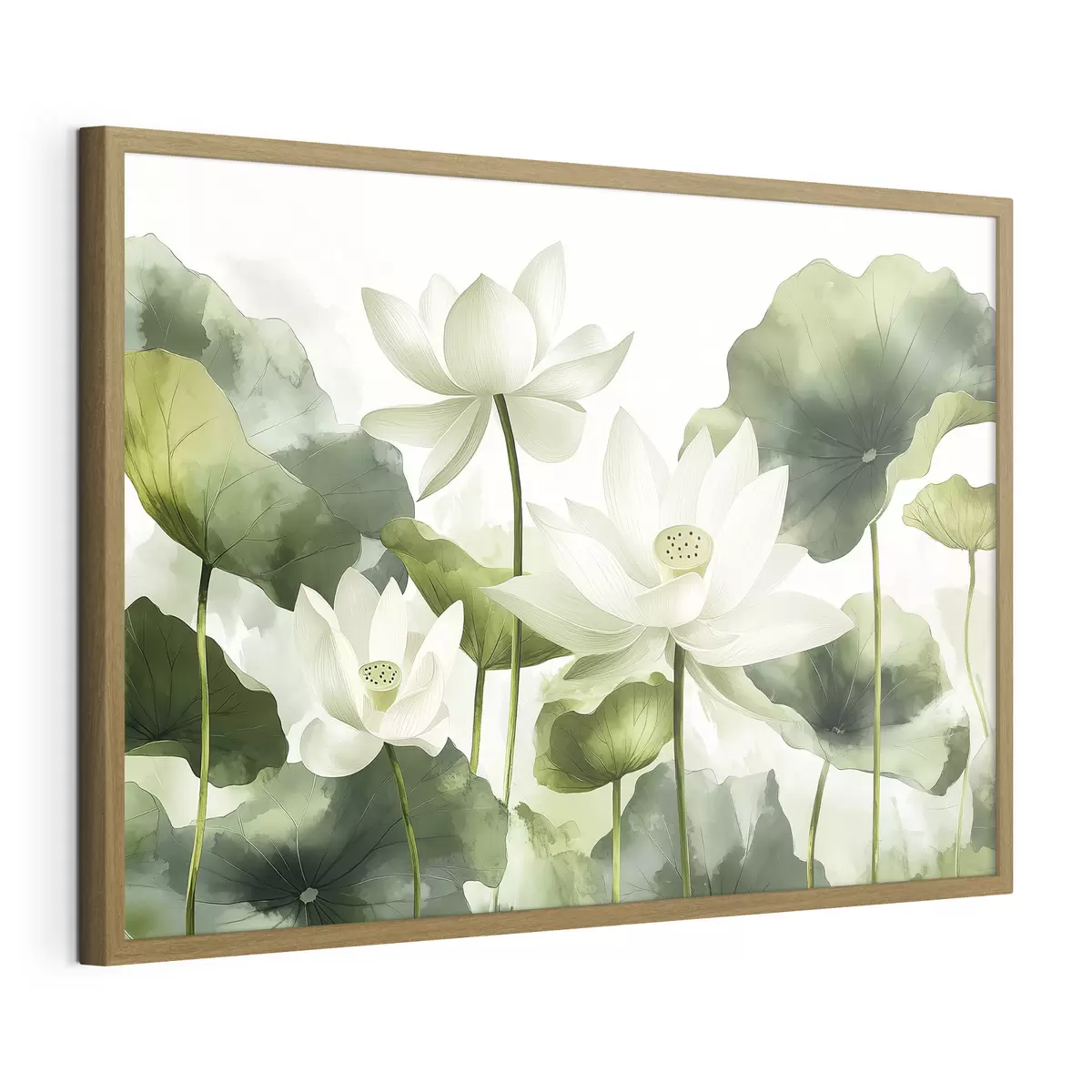 Poster Bellissimi fiori di loto acquerellati f41227