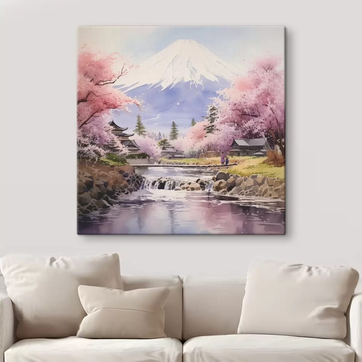 carta da parati Fiori di ciliegio lungo il fiume Fuji nr. s38948