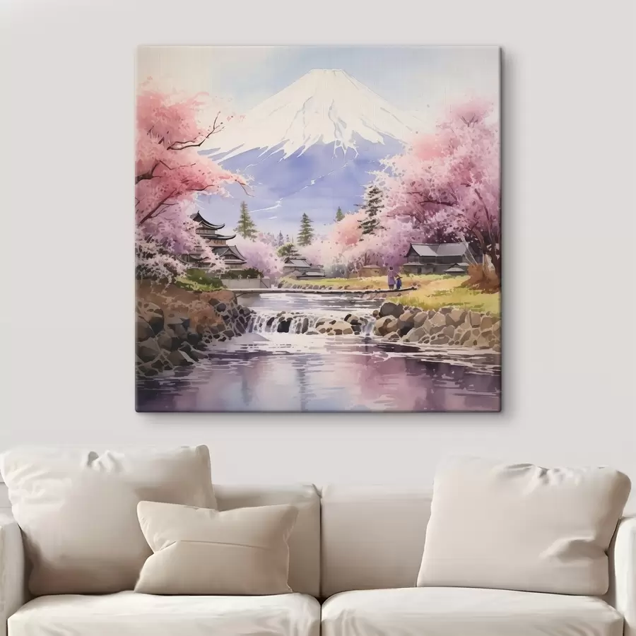 carta da parati Fiori di ciliegio lungo il fiume Fuji nr. s38948