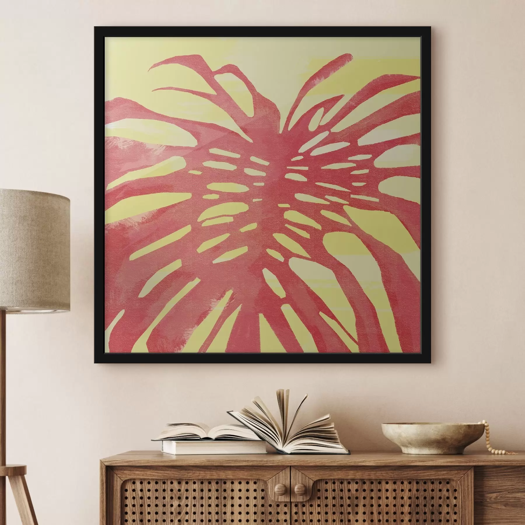 carta da parati Esplosione tropicale astratta rossa e gialla nr. f38283