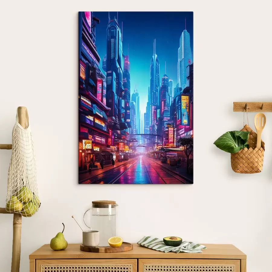 carta da parati città notturna futuristica nr. s41410