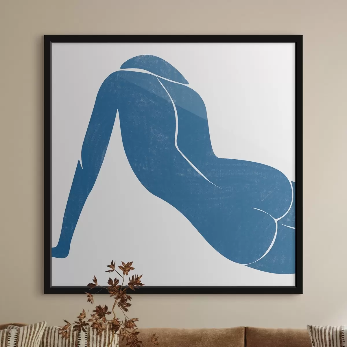 Poster Disegno blu di una donna f38386