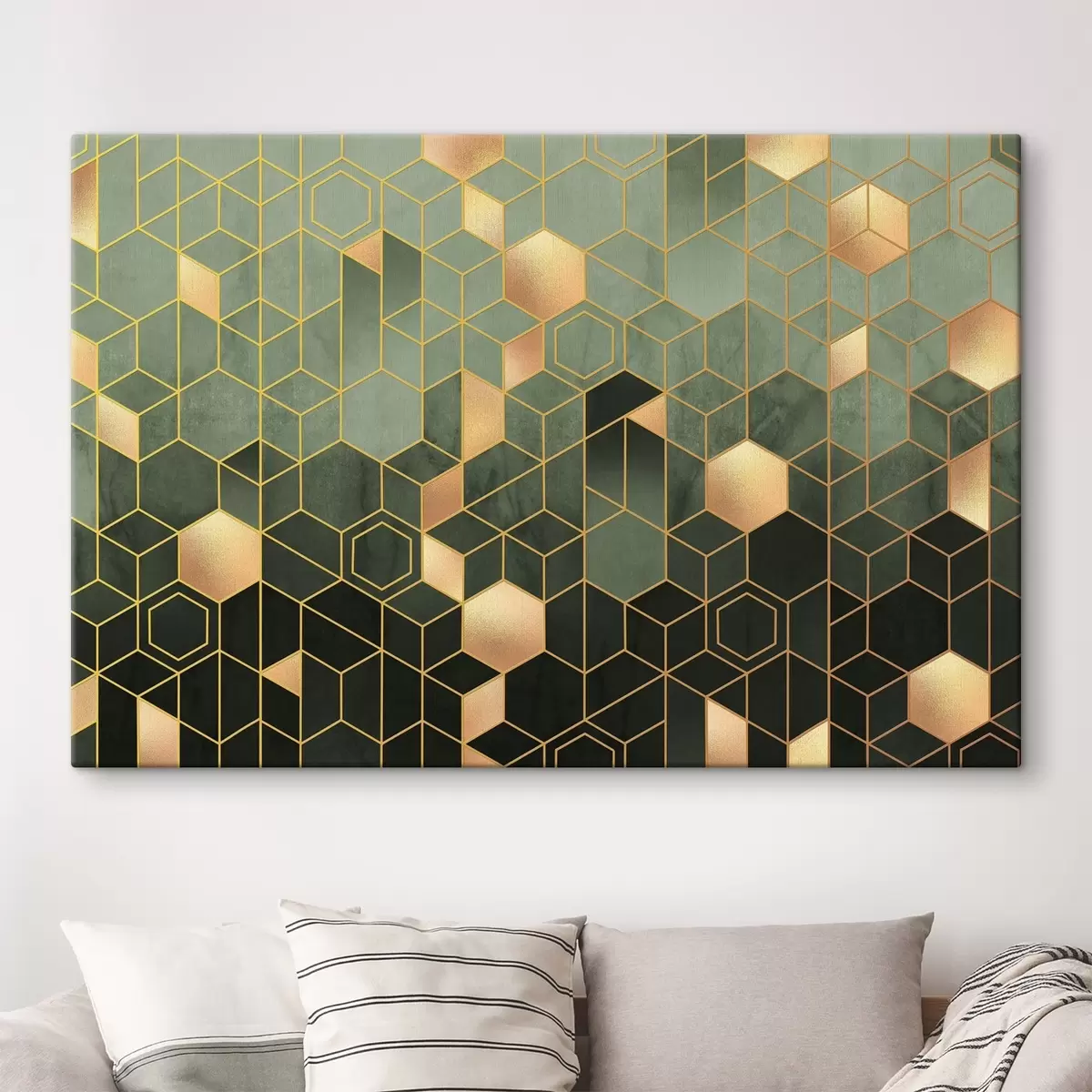 carta da parati Eleganza geometrica smeraldo e ambra nr. s36602v2