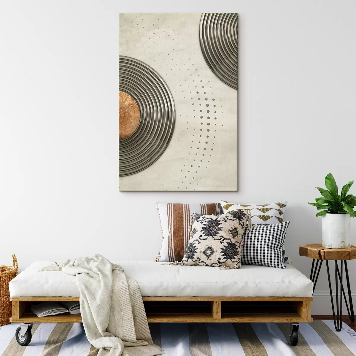 carta da parati Un anello circolare di metallo con un cerchio marrone nr. s37032