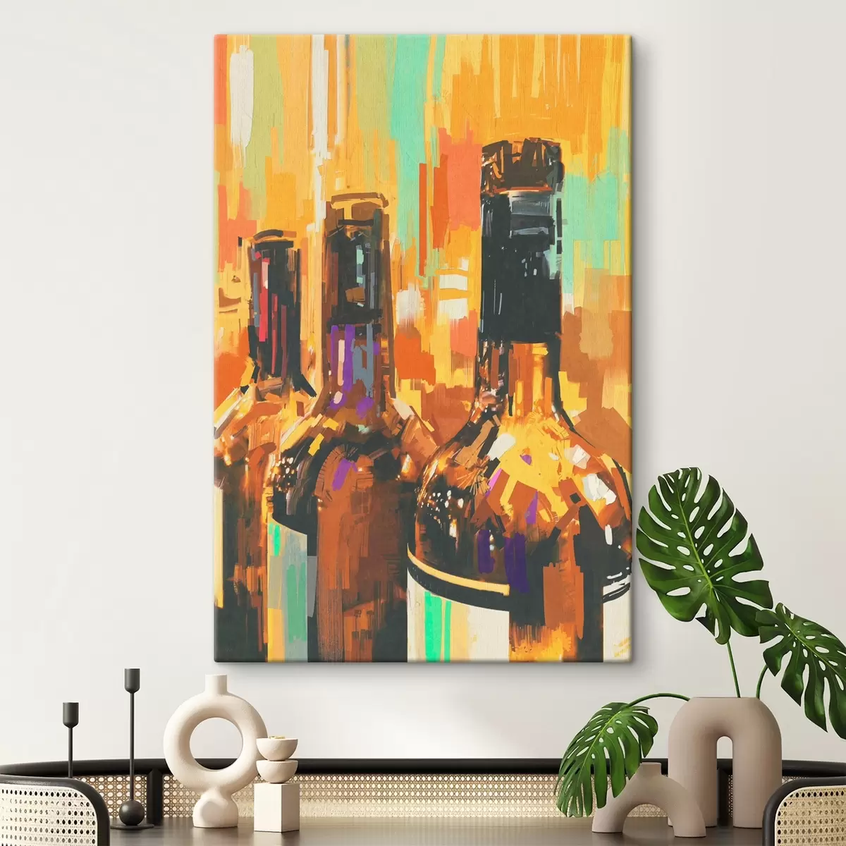 carta da parati Gruppo di bottiglie su sfondo colorato nr. s37086