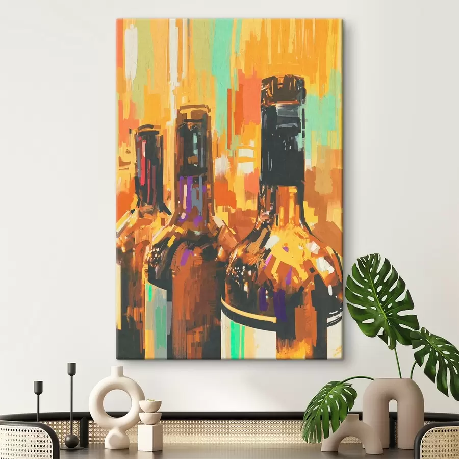 carta da parati Gruppo di bottiglie su sfondo colorato nr. s37086