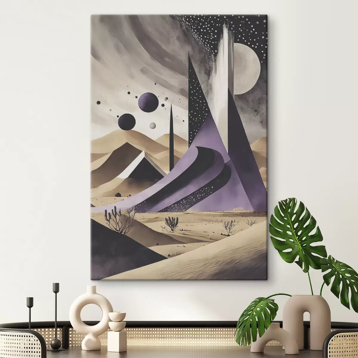 carta da parati Un paesaggio desertico bianco e viola nr. s37359