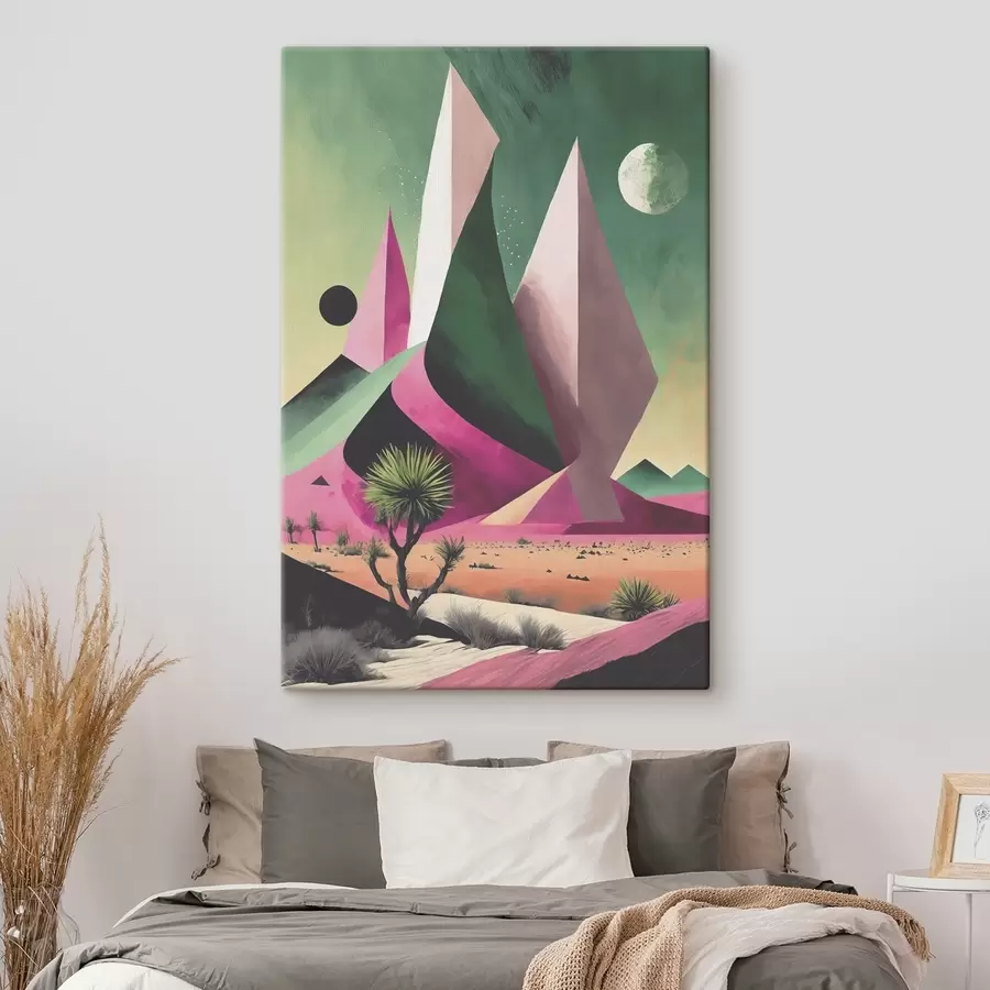 carta da parati Un paesaggio desertico con alberi e montagne nr. s37360