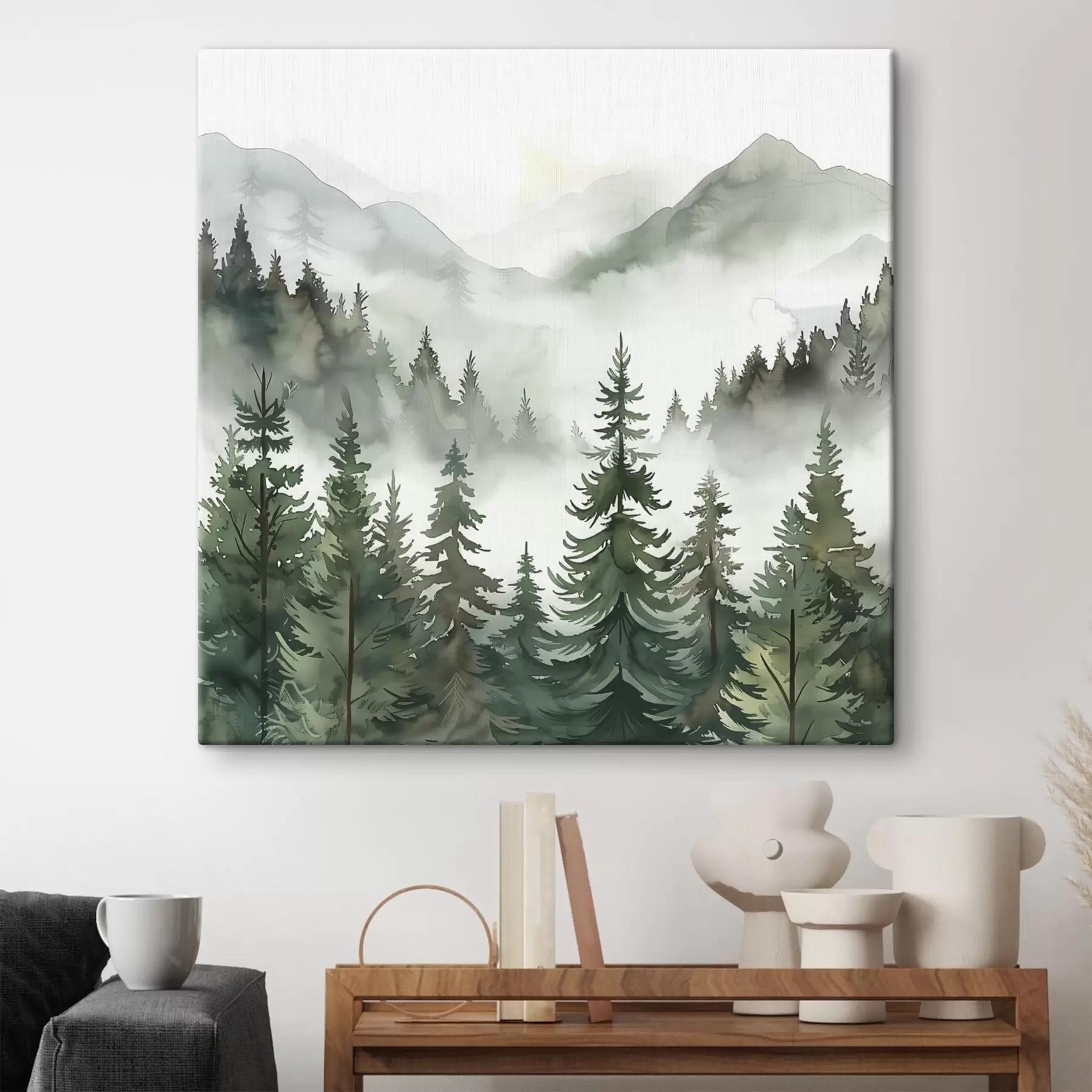 carta da parati Un paesaggio di alberi e montagne nr. s38139
