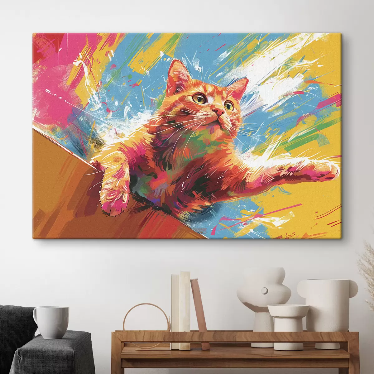 carta da parati Un gatto che tira fuori la zampa nr. s38251