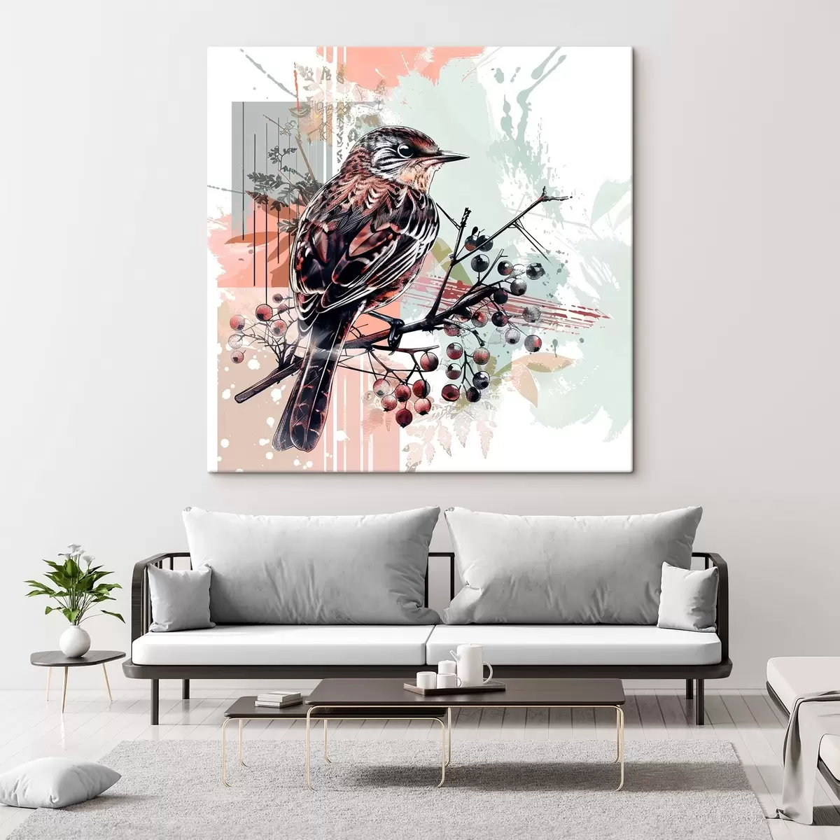 carta da parati Un uccello su un ramo nr. s38273