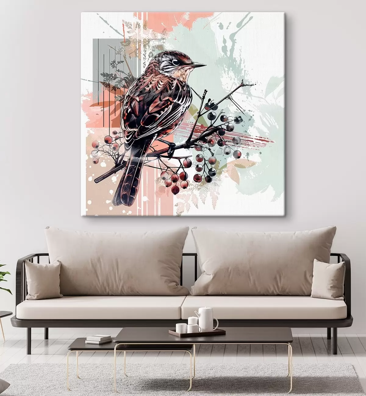 carta da parati Un uccello su un ramo nr. s38273