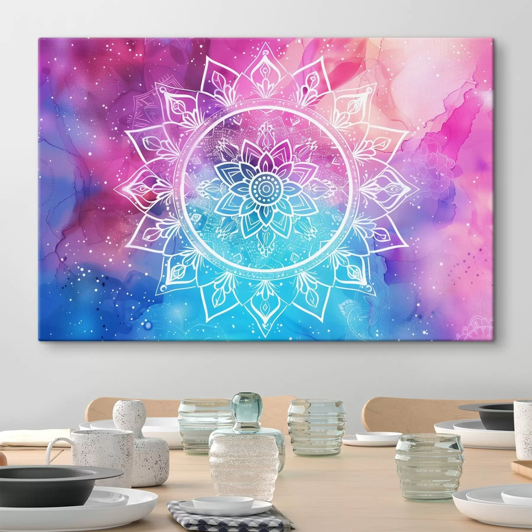carta da parati Un mandala bianco su sfondo colorato nr. s38529