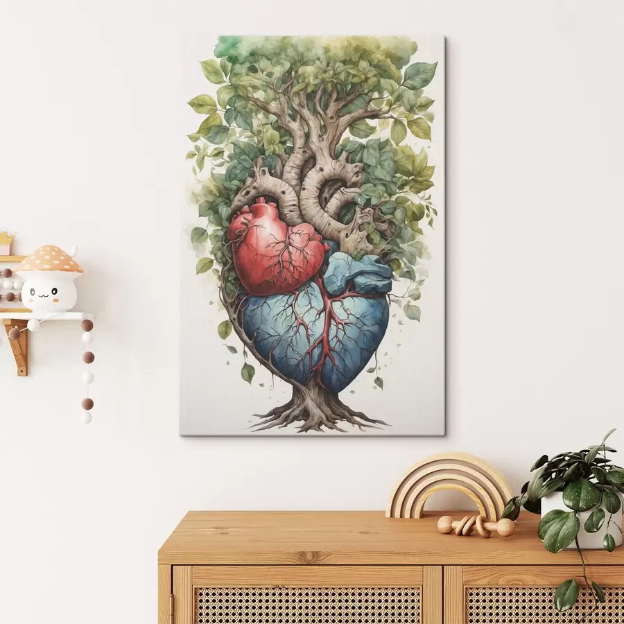 carta da parati Un albero con foglie e un cuore nr. s38594