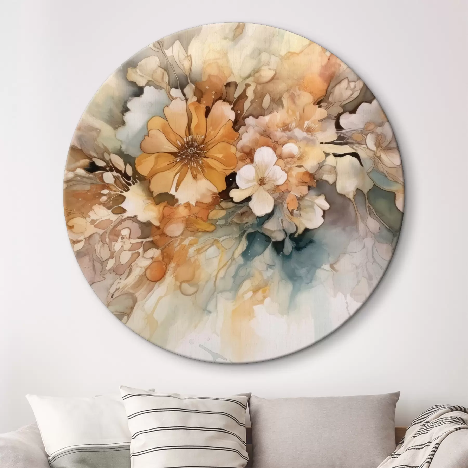 carta da parati Fiori acquerellati arancioni nr. r34202