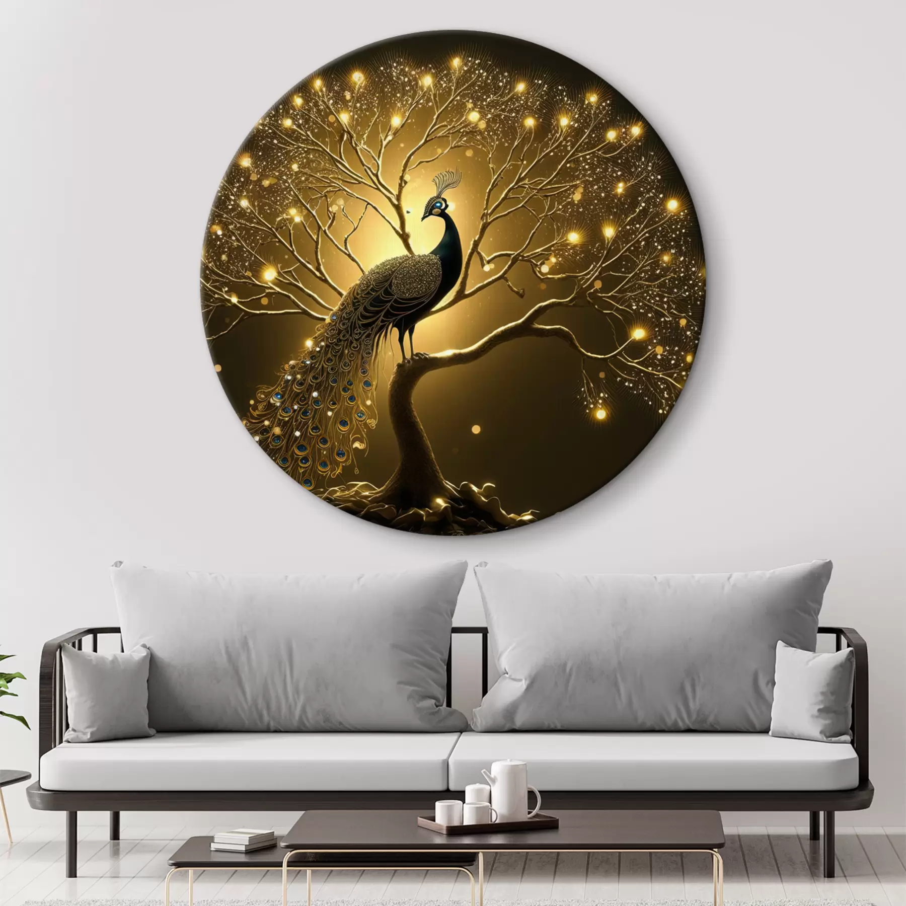 carta da parati Pavone su un albero in fiore nr. r34876