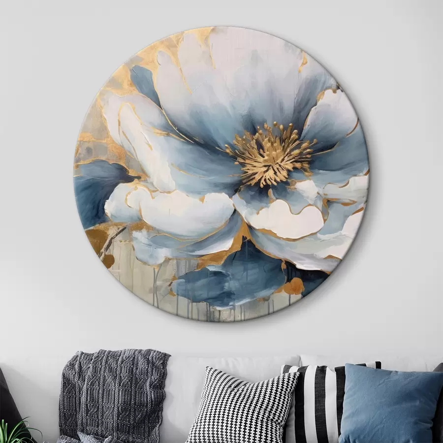 carta da parati Grande e delicato fiore blu nr. r35382